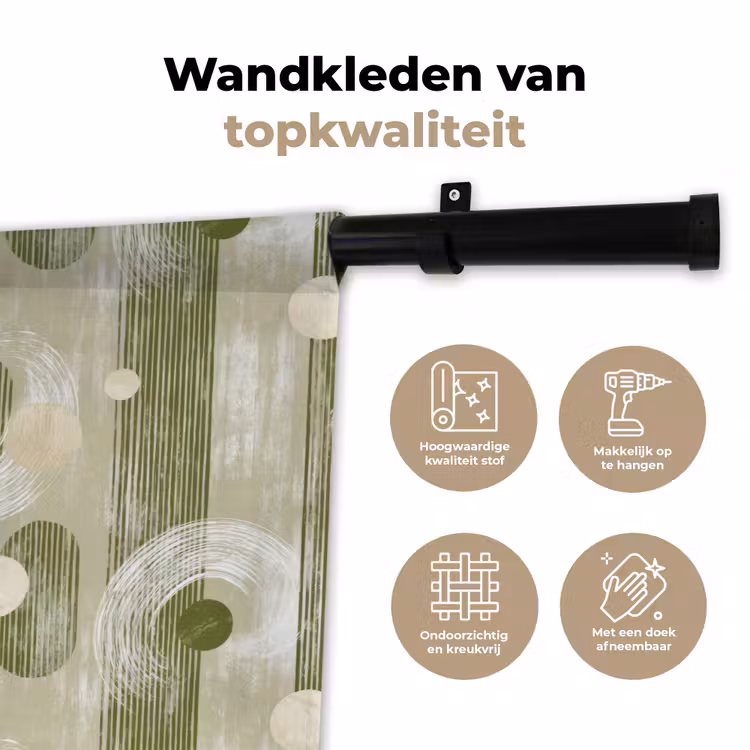 Artistiek - Modern - Groen Wandkleed katoen klein 269 -sfeer2