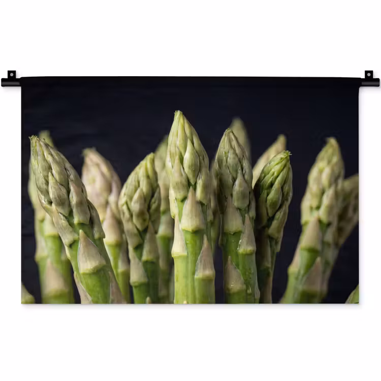 Asperges - Groen - Zwart Wandkleed katoen klein -zz3d