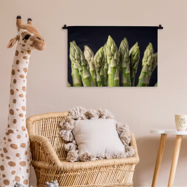Asperges - Groen - Zwart Wandkleed katoen klein -wsfeer5_kind