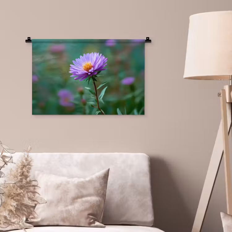 Aster - Paars - Bloem - Blaadjes Wandkleed katoen klein -sfeer4