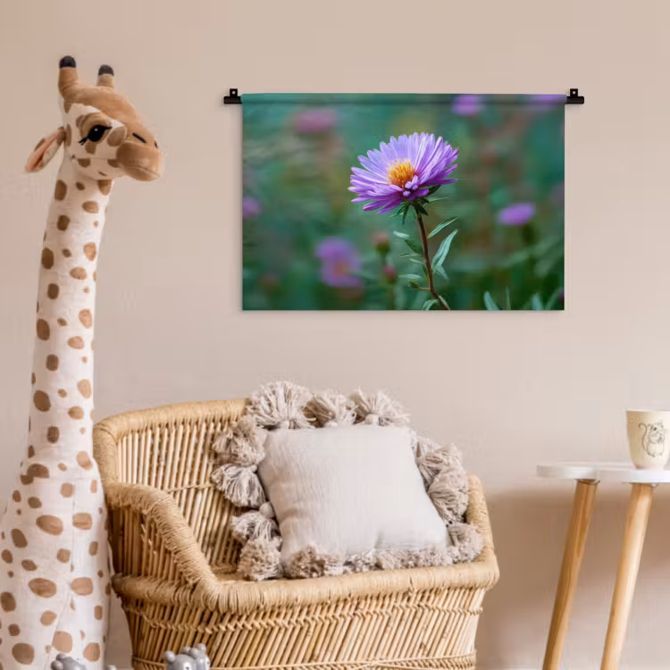 Aster - Paars - Bloem - Blaadjes Wandkleed katoen klein -wsfeer5_kind