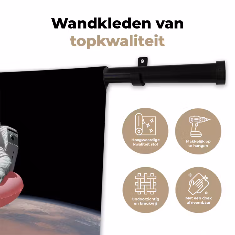 Astronaut - Flamingo - Zwemband - Roze Wandkleed katoen klein -sfeer2