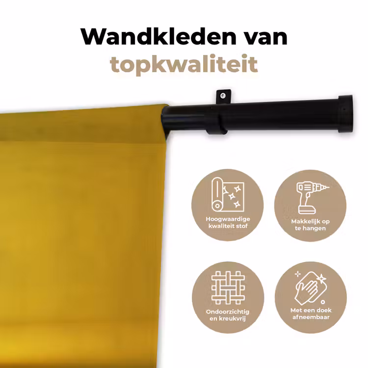 Avocado - Discobal - Geel - Glitter Wandkleed katoen klein -sfeer2