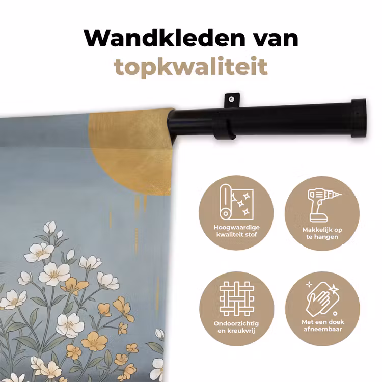 Aziatisch - Vrouw - Kimono Wandkleed katoen klein -sfeer2