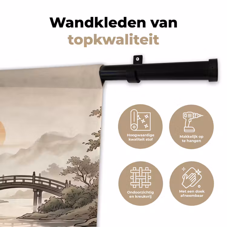Azië - Landschap - Kleurrijk Wandkleed katoen klein -sfeer2