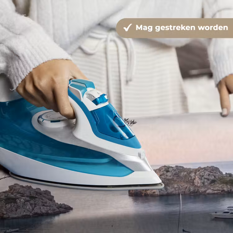 Wandkleed - Baai - boten - zonsondergang - Baai - boten - zonsondergang Wandkleed katoen klein