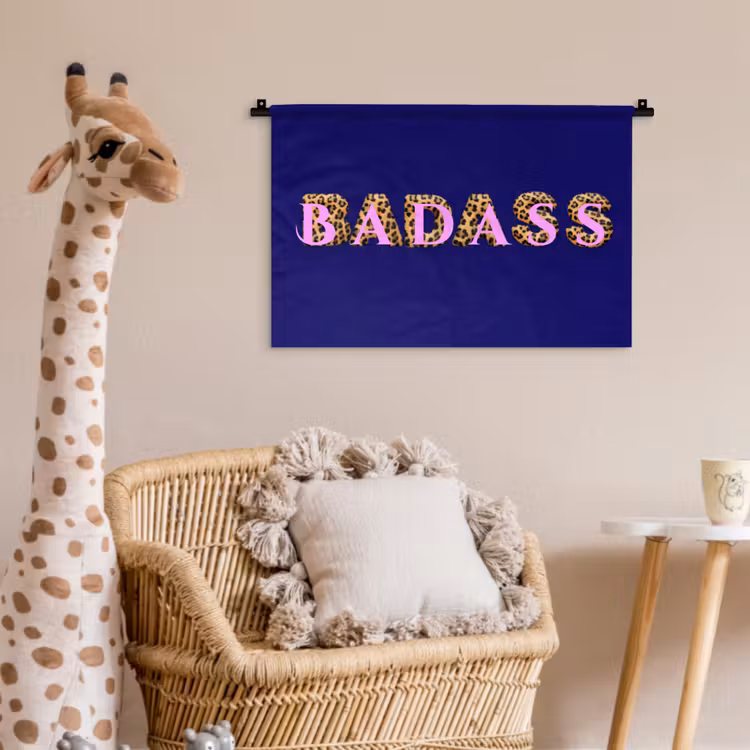 Badass - Panterpint - Schaduw - Roze Wandkleed katoen klein -wsfeer5_kind