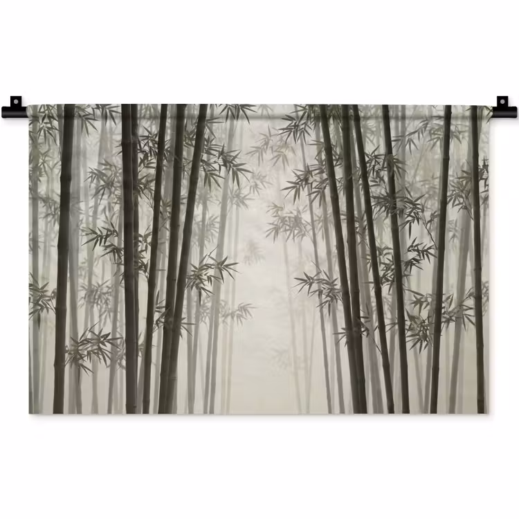 Bamboe - Bos - Mist - Natuur Wandkleed katoen klein -zz3d