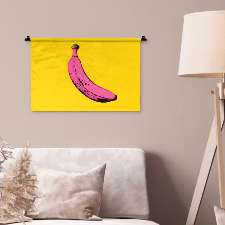 Banaan - Grafisch - Geel Wandkleed katoen klein -sfeer4