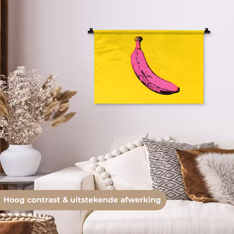 Banaan - Grafisch - Geel Wandkleed katoen klein -sfeer1