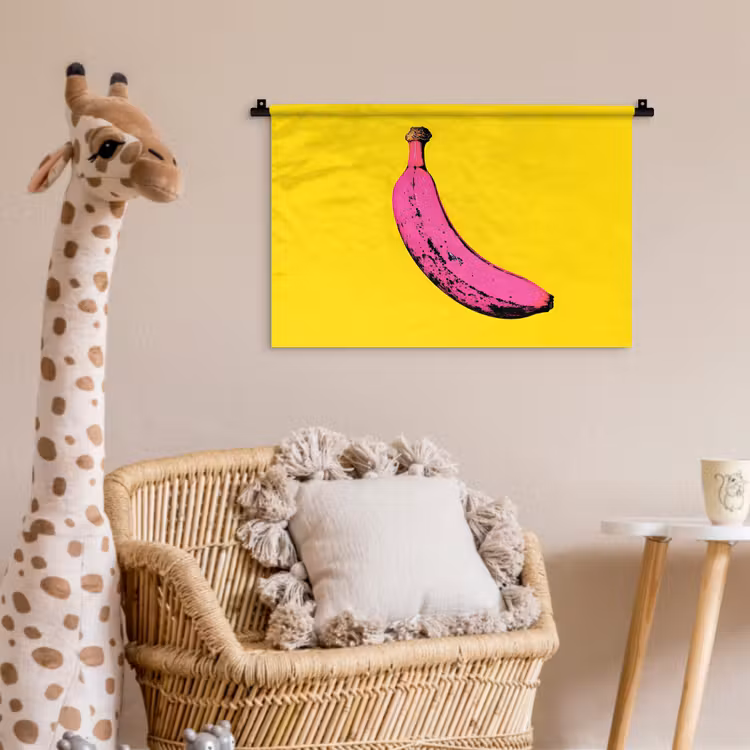 Banaan - Grafisch - Geel Wandkleed katoen klein -wsfeer5_kind