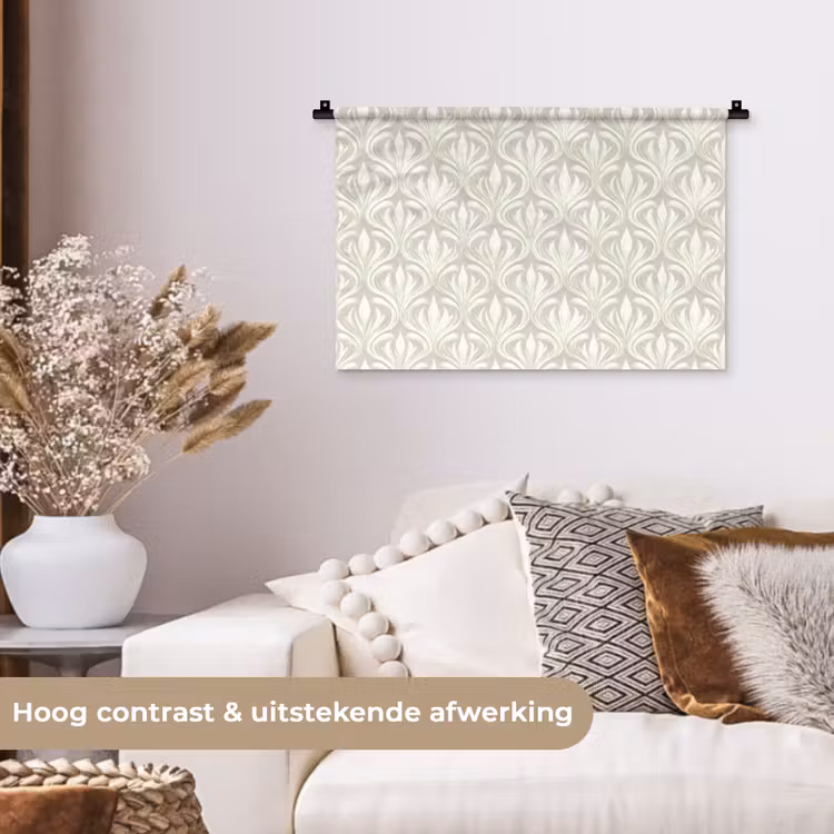 Barok - Patroon - Beige Wandkleed katoen klein 269 -sfeer1