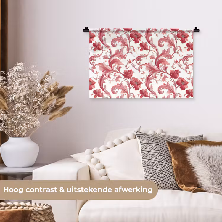 Barok - Patroon - Rood Wandkleed katoen klein 269 -sfeer1