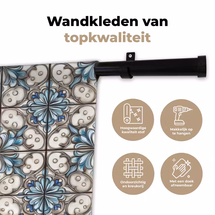 Barok - Tegel - Kleurrijk Wandkleed katoen klein 269 -sfeer2