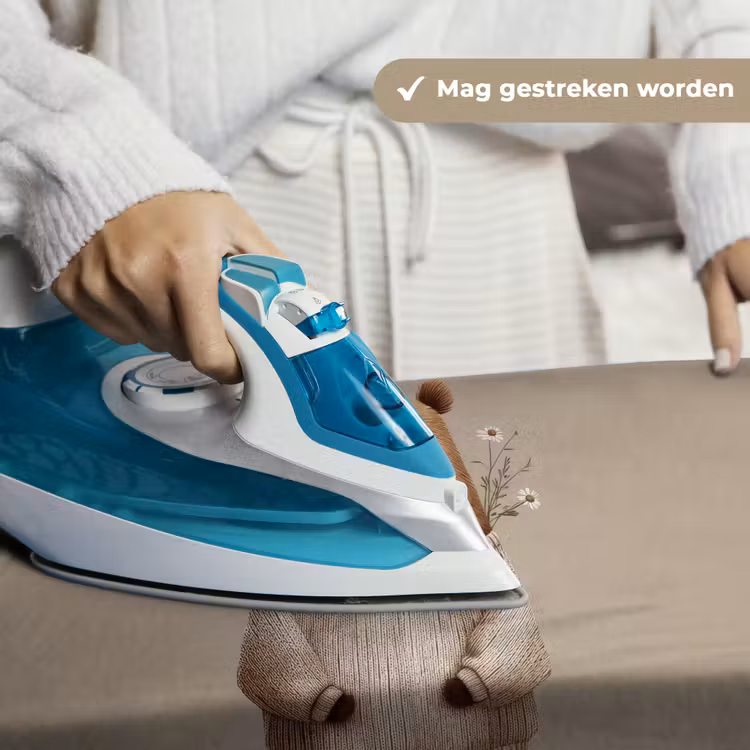 Beer - Witte bloemen - Knus Wandkleed katoen klein -sfeer9