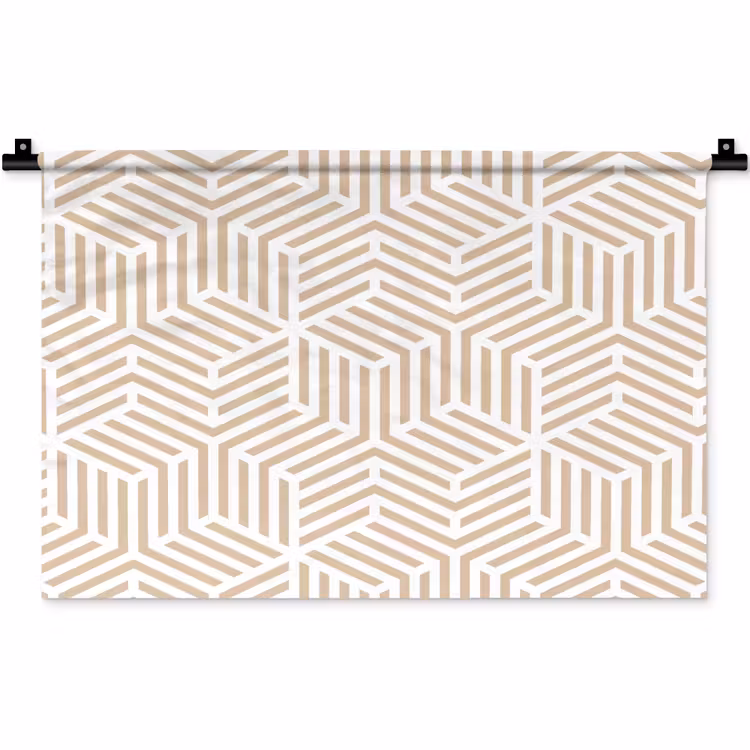 Beige - Geometrie - Patronen - Abstract Wandkleed katoen klein 269 -zz3d