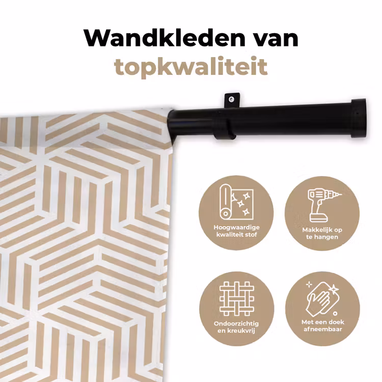 Beige - Geometrie - Patronen - Abstract Wandkleed katoen klein 269 -sfeer2
