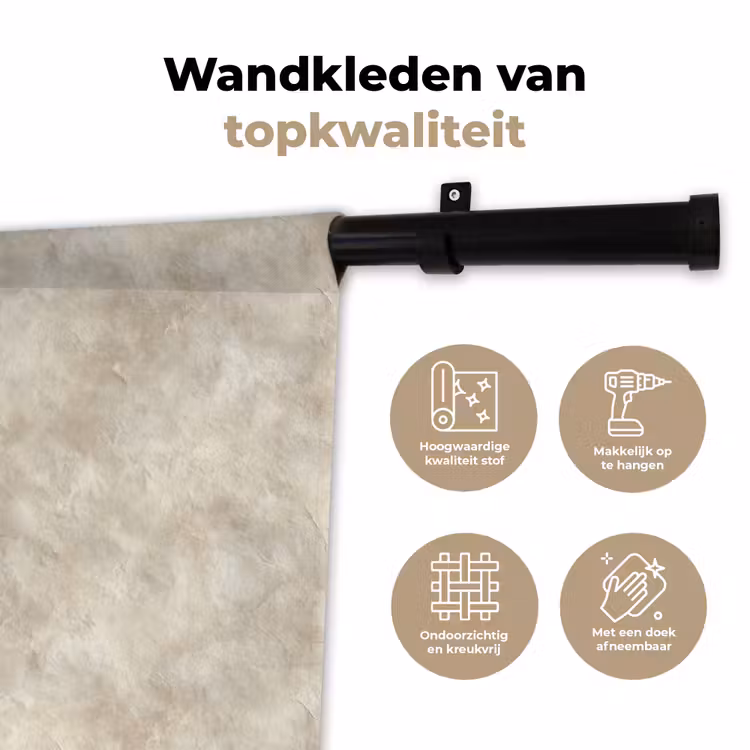 Beige - Reliëfstructuur - Natuursteen Wandkleed katoen klein 269 -sfeer2