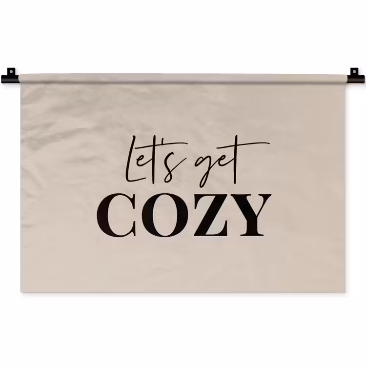 Beige - Winter - Quote - Cozy Wandkleed katoen klein -zz3d