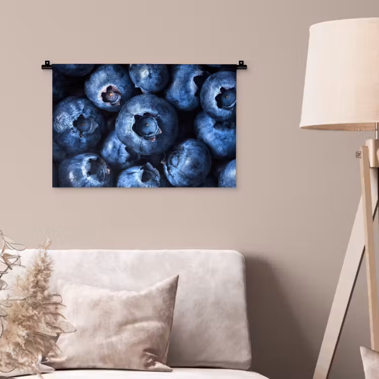 Bessen - Blauw - Fruit Wandkleed katoen klein -sfeer4