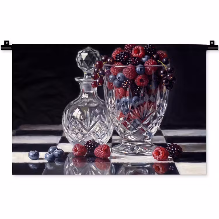 Wandkleed - Bessen - Kristal - Stilleven - Bessen - Kristal - Stilleven Wandkleed katoen klein