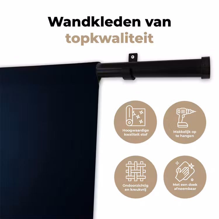 Bestek - Donkerblauw - Goud Wandkleed katoen klein -sfeer2