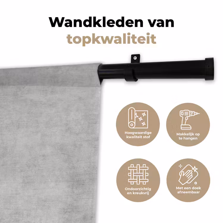 Beton - Grijs - Industrieel - Patroon Wandkleed katoen klein 269 -sfeer2