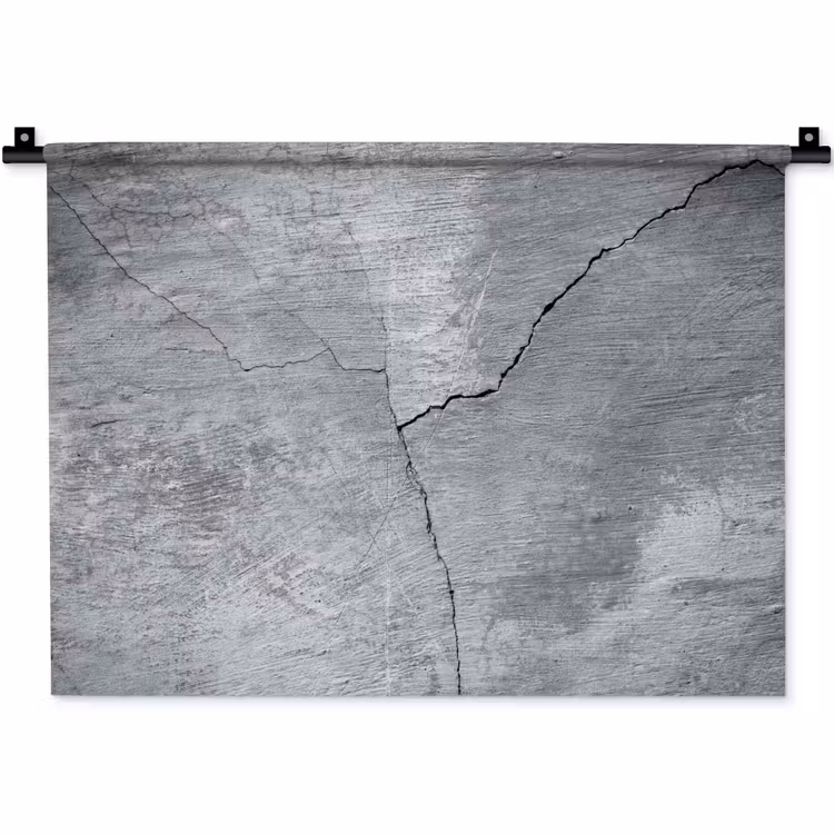 Beton - Grijs - Scheur Wandkleed katoen klein -zz3d