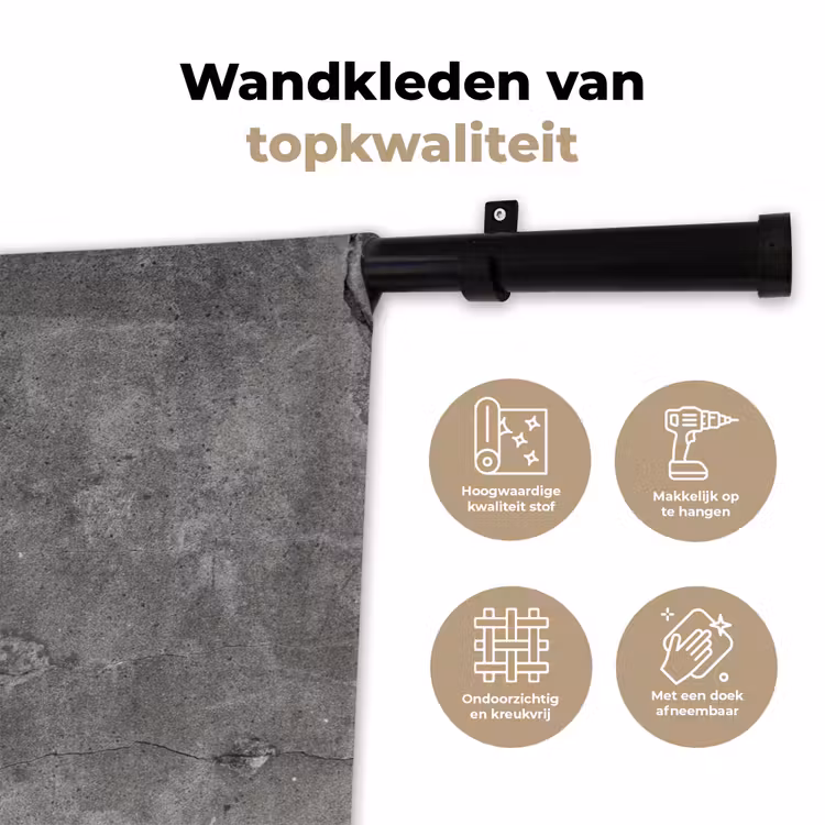 Beton - Muur - Cement Wandkleed katoen klein -sfeer2