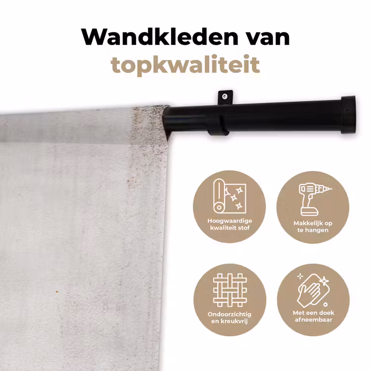 Beton - Muur - Wit Wandkleed katoen klein -sfeer2