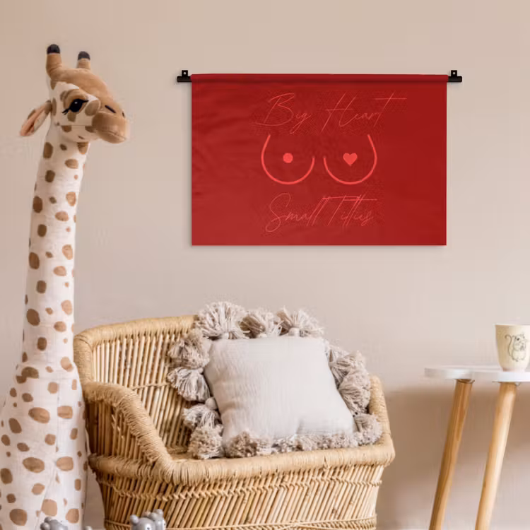 big heart small titties - Hart - Rood Wandkleed katoen klein -wsfeer5_kind