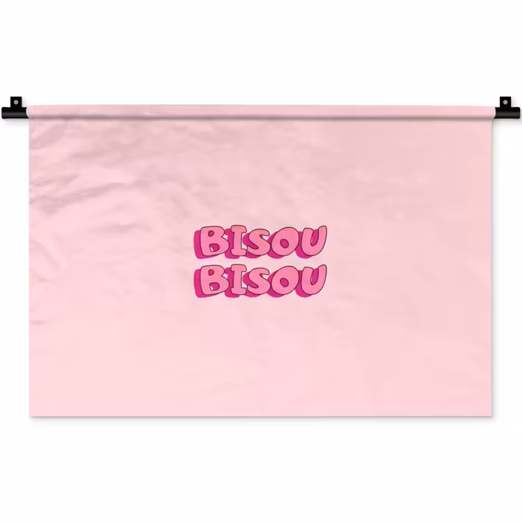 Bisou - Roze - Schaduw Wandkleed katoen klein -zz3d