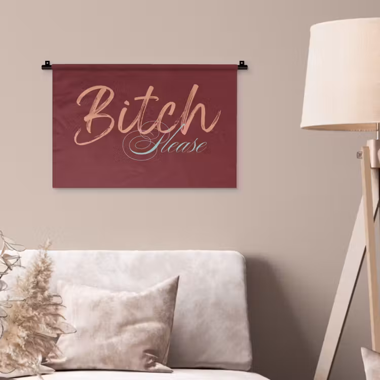 Bitch please - Rood - Blauw Wandkleed katoen klein -sfeer4