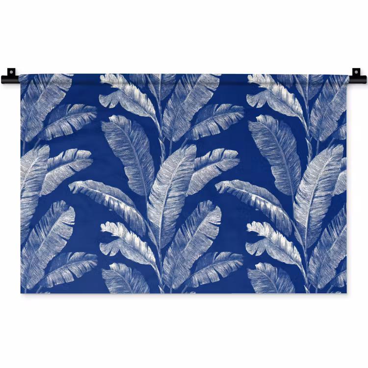 Blad - Palm - Blauw Wandkleed katoen klein 269 -zz3d
