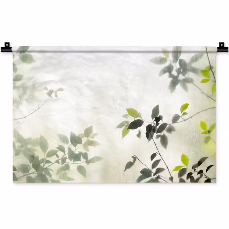 Blad - Schaduw - Natuur - Abstract - Groen Wandkleed katoen klein -zz3d