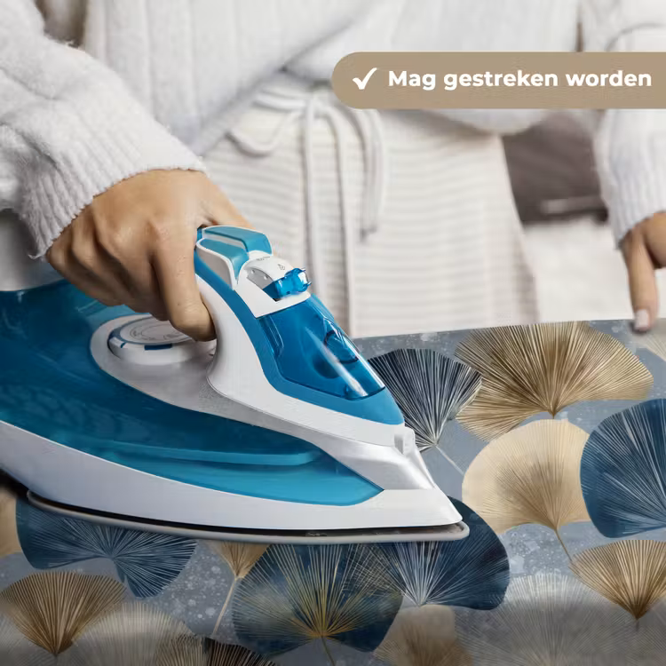 Bladeren - Abstract - Goud - Blauw Wandkleed katoen klein -sfeer9
