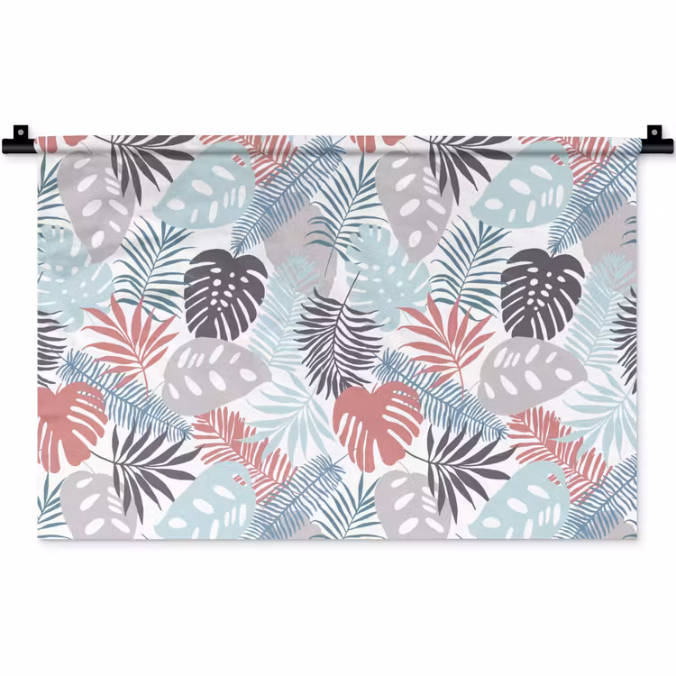 Bladeren - Jungle - Pastel - Tropisch Wandkleed katoen klein -zz3d