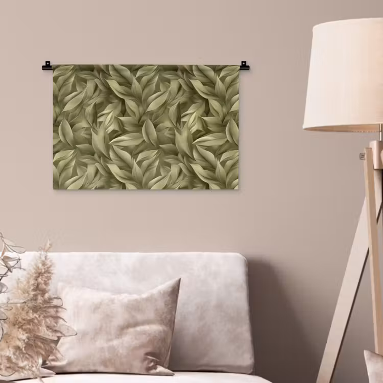Bladeren - Modern - Groen Wandkleed katoen klein 269 -sfeer4