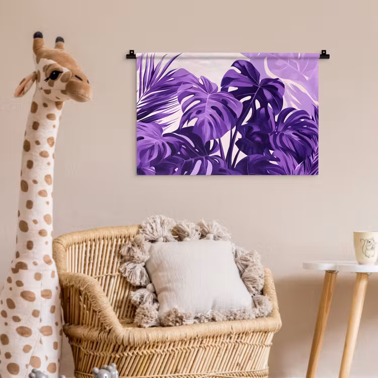 Bladeren - Paars - Tropisch - Abstract Wandkleed katoen klein -wsfeer5_kind
