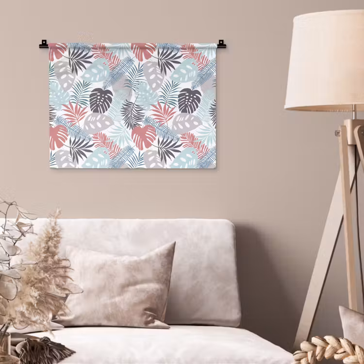 Bladeren - Pastel - Jungle Wandkleed katoen klein -sfeer4
