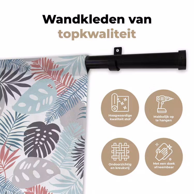 Bladeren - Pastel - Jungle Wandkleed katoen klein -sfeer2