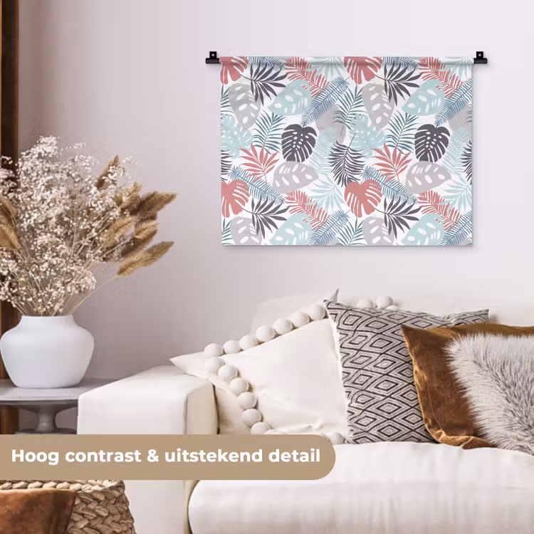 Bladeren - Pastel - Jungle Wandkleed katoen klein -sfeer1