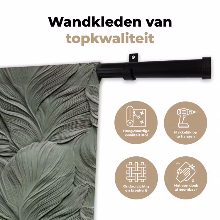 Bladeren - Textuur - Groen Wandkleed katoen klein 269 -sfeer2