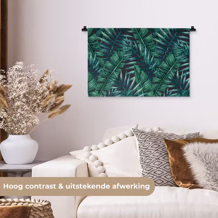 Bladeren - Tropical - Jungle Wandkleed katoen klein -sfeer1