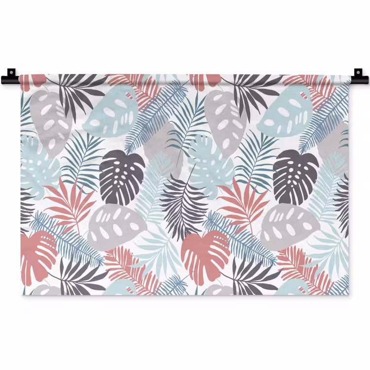 Bladeren - Tropical - Pastel - Jungle Wandkleed katoen klein -zz3d