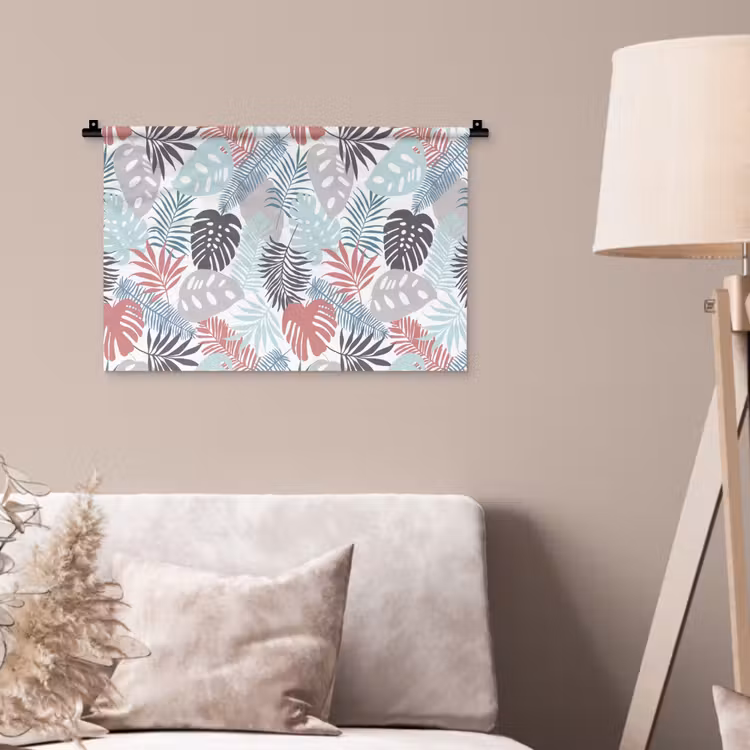 Bladeren - Tropical - Pastel - Jungle Wandkleed katoen klein -sfeer4