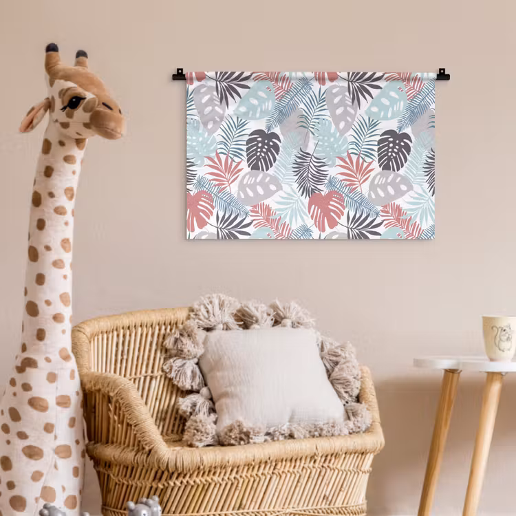 Bladeren - Tropical - Pastel - Jungle Wandkleed katoen klein -wsfeer5_kind