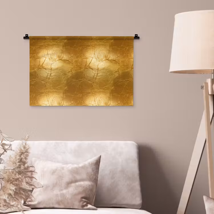 Bladgoud - Vintage - Textuur - Warm Goud Wandkleed katoen klein 269 -sfeer4
