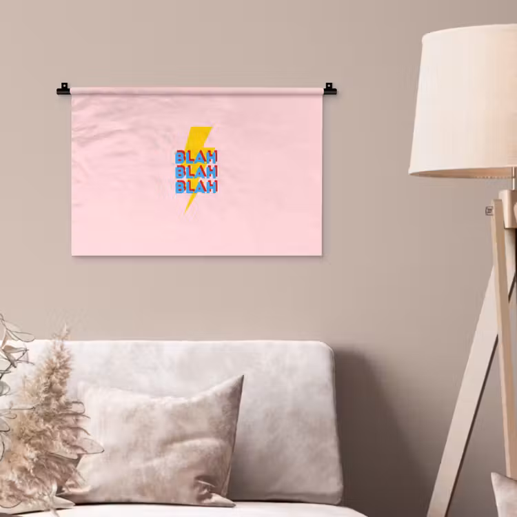 Blah - Bliksem - Roze Wandkleed katoen klein -sfeer4