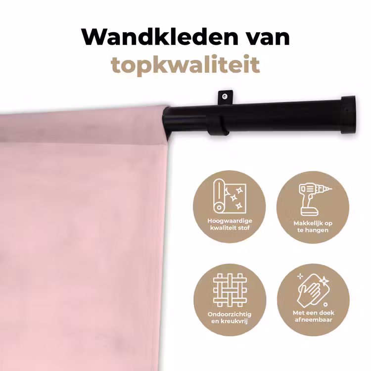Blah - Bliksem - Roze Wandkleed katoen klein -sfeer2
